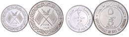 2 Münzen: 2 Und 5 Rials Silber 1969. Beide Polierte Platte, Kl. Kratzer. Krause/Mishler 2 Und 3. - Ver. Arab. Emirate