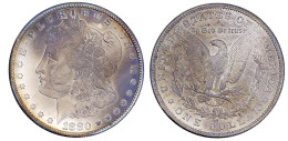 Dollar Morgan 1880 S, San Francisco. Fast Stempelglanz, Feine Tönung. Krause/Mishler 110. - Sonstige & Ohne Zuordnung