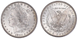 Morgandollar 1882 CC, Carson City. Prägefrisch, Winz. Kratzer, Selten. Krause/Mishler 110. - Autres & Non Classés