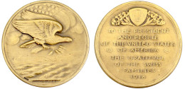 Bronzemedaille 1918 Von Hans Frei, A.d. Dank Der Schweizer Familien An Den US-Präsidenten. 40 Mm. Vorzüglich - Autres & Non Classés