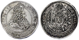 Breiter Reichstaler 1693 KB, Kremnitz. Mit Löwenkopfschulter. 28,23 G. Sehr Schön. Herinek 736. - Gouden Munten