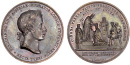 Bronzemedaille 1838 V. L. Manfredini. Kopf/Krönungsszene. 52 Mm. Vorzüglich/Stempelglanz. Slg. Montenuovo 2578. - Gold Coins