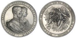 Zinnmedaille 1881 V. Scharff, A. D.Vermählung V. Kronprinz Rudolf Mit Prinzessin Stephanie V. Belgien. Die Brustbilder D - Goldmünzen