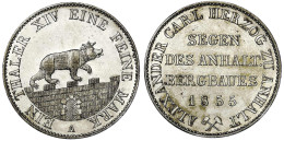 Ausbeutetaler 1855 A. Gutes Vorzüglich Aus Erstabschlag. Jaeger 66. Thun 3. AKS 16. Davenport. 504. - Gouden Munten