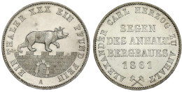 Ausbeutetaler 1861 A. Vorzüglich/Stempelglanz, Etwas Berieben. Jaeger 73. Thun 6. AKS 17. - Pièces De Monnaie D'or