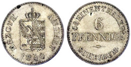 6 Pfennige 1840. Vorzüglich/Stempelglanz. Jaeger 62. AKS 24. - Pièces De Monnaie D'or