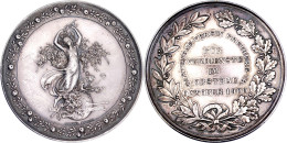 Silbermedaille Des Gartenbau-Vereins Freiburg I.B. 1900, Für Verdienste Im Obstbau Oktober 1900. Fortuna Auf Blumenkorb, - Gouden Munten