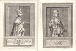 2 Portrait-Kupferstiche Um 1773 Von J.A. Zimmermann. Hüftbild Herzog Ludwig Und Hüftbild Seiner Gemahlin Mechthild Von N - Monedas En Oro