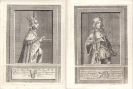 2 Portrait-Kupferstiche Um 1773 Von J.A. Zimmermann. Hüftbild Herzog Ludwig Und Hüftbild Seiner Gemahlin Mechthild Von N - Gouden Munten