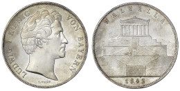 Geschichtsdoppeltaler 1842, Walhalla. Randschrift A. Sehr Schön/vorzüglich, überarb. Randfehler. Jaeger 71. Thun 80. AKS - Pièces De Monnaie D'or