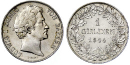 Gulden 1844. Vorzüglich, Min. Randfehler. Jaeger 62. AKS 78. - Pièces De Monnaie D'or