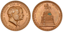 Bronzemedaille 1851 V. Loos, A.d. Errichtung Seines Reiterstandbildes. Köpfe Fr. Wilh. III. Und IV. R., Randeinfassung O - Goldmünzen