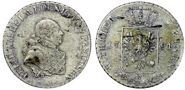 1/3 Taler 1791 E, Königsberg. Sehr Schön, übl. Schrötlingsfehler. Jaeger 22. V. Schrötter 72. Olding 11. - Goldmünzen