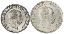 2 Stück: 2 1/2 Und 1 Silbergroschen 1871 C, Frankfurt/M. Beide Fast Stempelglanz, Prachtexemplare. Jaeger 89.90. AKS 102 - Pièces De Monnaie D'or