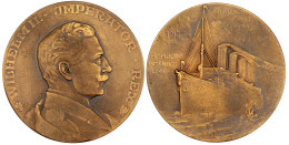 Bronzemedaille 1913 V. Kühl, A.d. Turbinendampfer "Imperator" Und Die Hamburg-Amerika-Linie. 60 Mm. Vorzüglich, Kl. Krat - Gold Coins