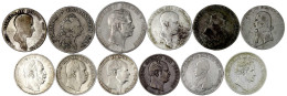 12 Silbermünzen: Taler 1784 A, 1793 A, 1803 A, 1814 A (2x), 1817 A, 1829 A, 1860 A, 1862 A, 1866 A, Siegestaler 1871 A,  - Goldmünzen