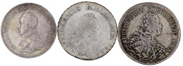 3 Taler: 1751 B, 1786 A, 1818 A. Schön Bis Sehr Schön - Goldmünzen