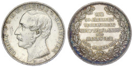Vereinstaler 1865 B, Zur 50 Jähr. Vereinigung Ostfrieslands Mit Hannover. Auflage Nur 1000 Ex. Vorzüglich/Stempelglanz A - Gold Coins