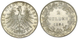 Doppelgulden 1854. Fast Stempelglanz, Selten In Dieser Erhaltung. Jaeger 28. AKS 5. Thun 132. - Goldmünzen