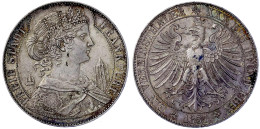 Vereinsthaler 1857. Franconia, Eschenheimer Turm Mit Dächern. Vorzüglich, Schöne Patina, Seltenes Jahr. Jaeger 40. Thun  - Monedas En Oro