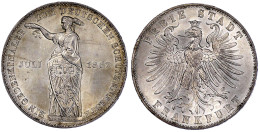 Vereinstaler 1862. Zum Deutschen Schützenfeste. Fast Stempelglanz, Prachtexemplar. Jaeger 51. Thun 146. AKS 44. - Gold Coins