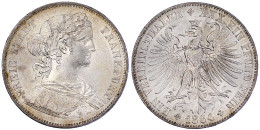 Vereinstaler 1864. Frankonia Mit Knoten. Vorzüglich/Stempelglanz, Kl. Kratzer. Jaeger 42 B. Thun 144. AKS 10. - Goldmünzen