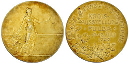 Vergoldete Silbermedaille 1909. Landw. Kreis-Ausst. Fulda. 51 Mm; 51,78 G. Sehr Schön/vorzüglich - Pièces De Monnaie D'or