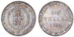 Taler 1834. Besseres Jahr. Gutes Sehr Schön, Min. Randfehler, Schöne Tönung. Jaeger 32. Thun 184. AKS 46. Kahnt 252. - Gold Coins