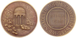 Bronzemedaille 1926. Wiesbadener Automobilwettbewerb. 60 Mm. Vorzüglich - Gold Coins