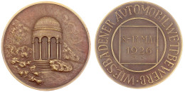 Bronzemedaille 1926. Wiesbadener Automobilwettbewerb. 60 Mm. Vorzüglich - Pièces De Monnaie D'or