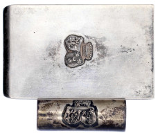 2 Stück: Serviettenhalter Und Streichholzetui Vor 1922, Beide Silber 900/1000 Hersteller Georg Adam Scheid, Wien. Beide  - Pièces De Monnaie D'or