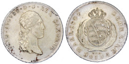 Konventionstaler 1809 SGH, Dresden. Vorzüglich/Stempelglanz, Prachtexemplar. Jaeger 12. AKS 12b. - Pièces De Monnaie D'or