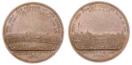 Bronzemedaille 1822 Von Thomas, Dresden, A.d. 100 Jf. Der Gründung Der Gemeinde. Ortsansicht 1722/Ortsansicht 1822. 42 M - Pièces De Monnaie D'or