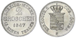 2 Groschen 1847. Prägefrisch/fast Stempelglanz. Jaeger 280. AKS 108. - Goldmünzen