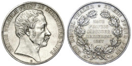 Vereinsdoppeltaler 1857 B. Zum 50. Reg. Jubiläum. Auflage Nur 2000 Ex. Gutes Vorzüglich. AKS 18. Jaeger 7. Thun 388. - Goldmünzen