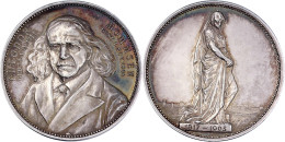 Silbermedaille 1903, Unsign. Auf Den Tod Von Theodor Mommsen *1817 Garding (Schleswig), +1903 Berlin, Historiker Und Arc - Pièces De Monnaie D'or