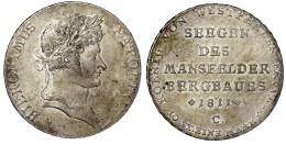 Ausbeutetaler 1811 C, Segen Des Mansfelder Bergbaues. Vorzüglich, Min. Kratzer, Feine Tönung, Selten In Dieser Erhaltung - Pièces De Monnaie D'or