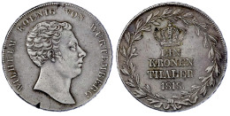 Kronentaler 1818. Sehr Schön, Prüfkerbe Am Rand. Jaeger 37. Thun 430. AKS 64. - Monedas En Oro