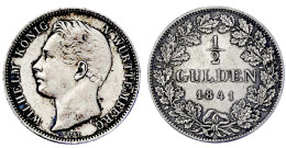 1/2 Gulden 1841. Vorzüglich, Schöne Patina. Jaeger 69. AKS 86. - Gold Coins