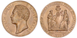 Bronzemedaille 1841 Von Brandt, Auf Das 25j. Regierungsjubiläum. 42 Mm. Vorzüglich. Slg. Wurster 767. - Pièces De Monnaie D'or