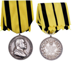 Tragbare Silbermedaille Am Band 1889 Von Schwenzer, Zum 25j. Reg.-Jub. 30 Mm; 17,04 G. (gewogen Inkl. Band). Sehr Schön/ - Gold Coins