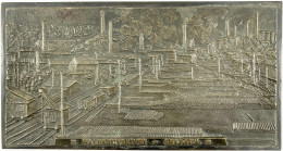 Einseitige Rechteckige Bronzegussplakette O.J. Halbergerhütte Brebach (Saarland). 30,2 X 16,2 Cm. Vorzüglich - Sonstige & Ohne Zuordnung