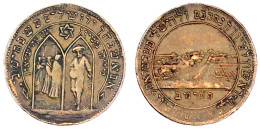 Kupfermedaille O.J.(1882). Für Russische Immigranten In Die Kolonie Rishon Le-Zion. 22 Mm. ראשון הנה הנם ולירושלים מבשר  - Andere & Zonder Classificatie