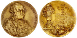 Bronzemedaille 1905 Porzellan-Manufaktur Frankenthal/Kurfürst Karl Theodor V. D. Pfalz. 72 Mm, 123,45 G. Vorzüglich, Sel - Autres & Non Classés