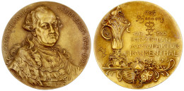 Bronzemedaille 1905 Porzellan-Manufaktur Frankenthal/Kurfürst Karl Theodor V. D. Pfalz. 72 Mm, 123,45 G. Vorzüglich, Sel - Other & Unclassified