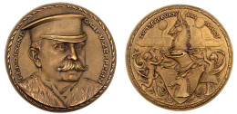 Große Bronzemedaille 1913. Auf Den 75. Geburtstag Von Ferdinand Graf V. Zeppelin Am 8.VII.1913. 65 Mm. 115,62 G. Vorzügl - Sonstige & Ohne Zuordnung