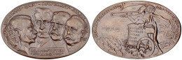 Große Ovale Bronzemedaille 1914. Brandstifter-Kollegium/Furie Mit Streitwagen. 90 X 60 Mm, 107,56 G. Vorzüglich/Stempelg - Andere & Zonder Classificatie