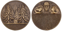 Große Bronzemedaille 1919. Kopf Und Fäuste (des Verstorbenen) Bismarck über Versailles-Schandrede / Bismarck-Mausoleum I - Autres & Non Classés