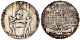 Silbermedaille 1933 "Auf Zur Arbeit". 36 Mm; 19,07 G. Fast Stempelglanz, Mattiert. Kienast 289. - Autres & Non Classés
