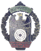 Emailliertes Abzeichen 1936. Bezirksmeister Deutscher Schützenbund. Hersteller Lauer Nürnberg/Berlin. 48 X 39 Mm. Sehr S - Autres & Non Classés